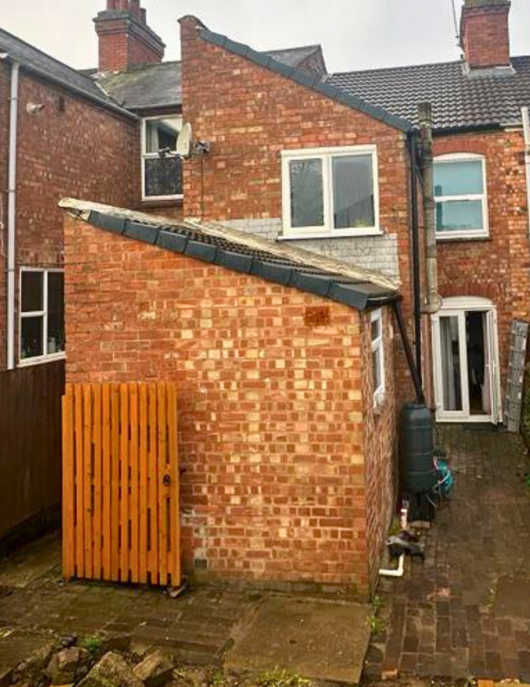 Coventry Property - Before EWI Old solid brick wall in Coventry before external wall insulation.
